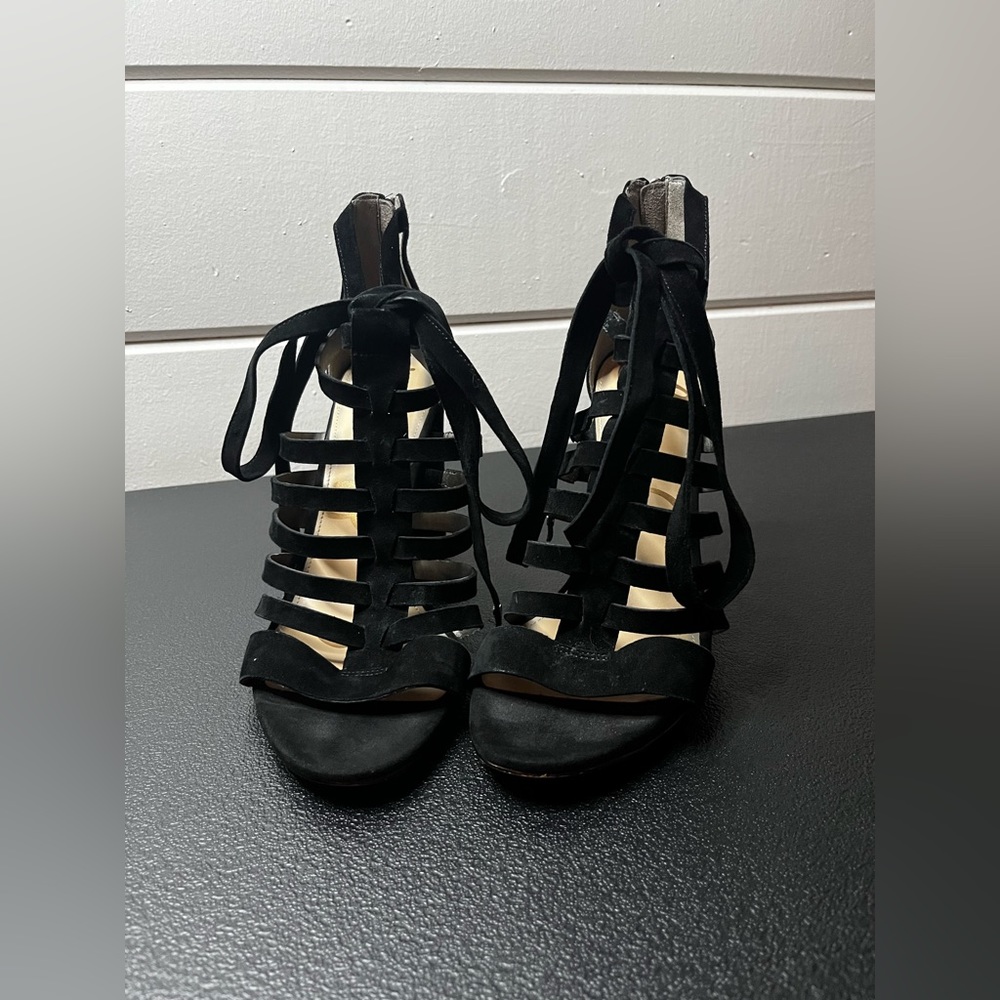 Sam Edelman Yarina strappy heels - chunky heel, suede, open toe, straps, 11 - Picture 1 of 8
